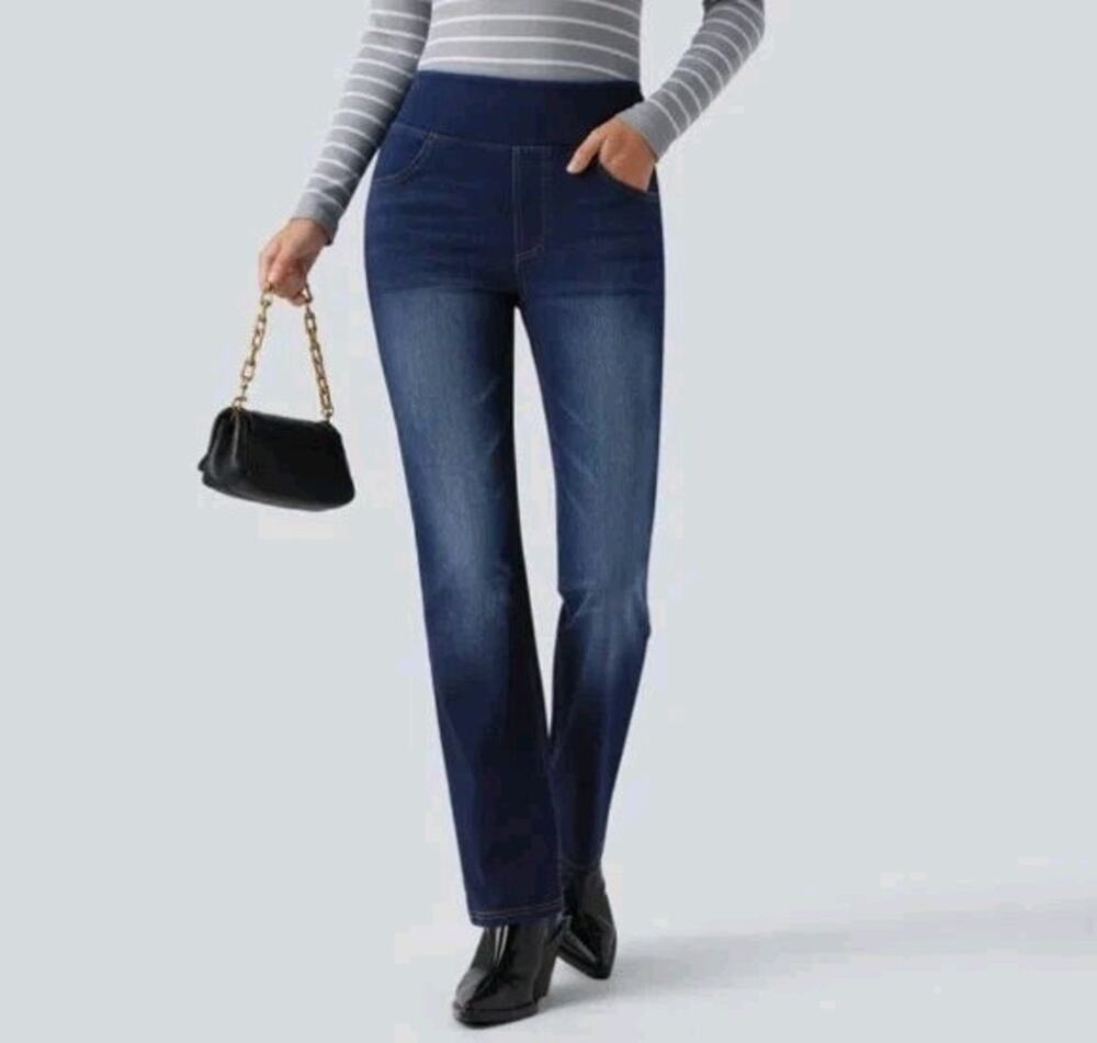 NWT Halara Flex High Waisted Bootcut Jeans Women's Small Blue Stretch Denim